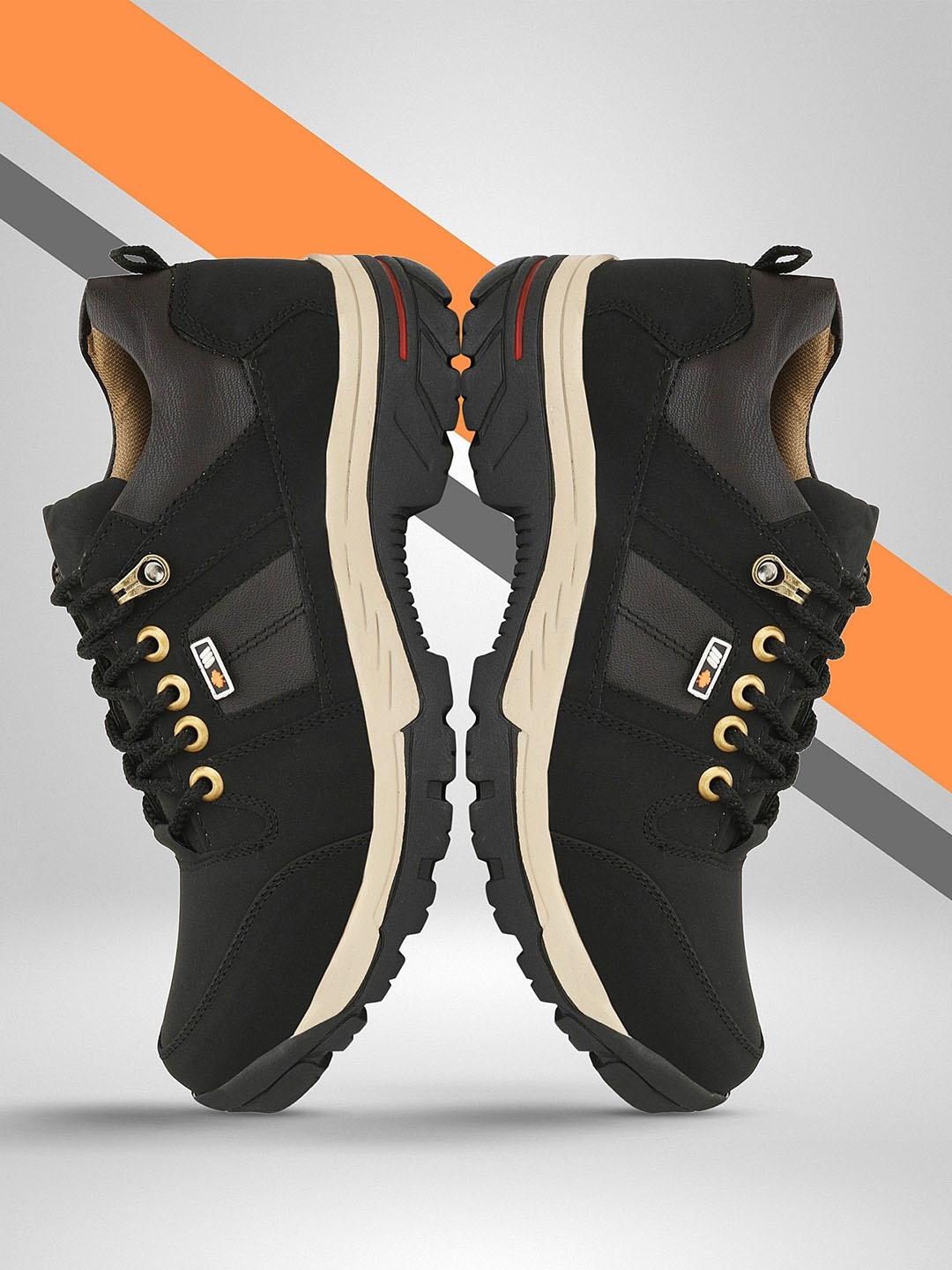 

Shoe Island Hiker-X Men Heavy Duty Ankle Length Casual Sneakers, Black