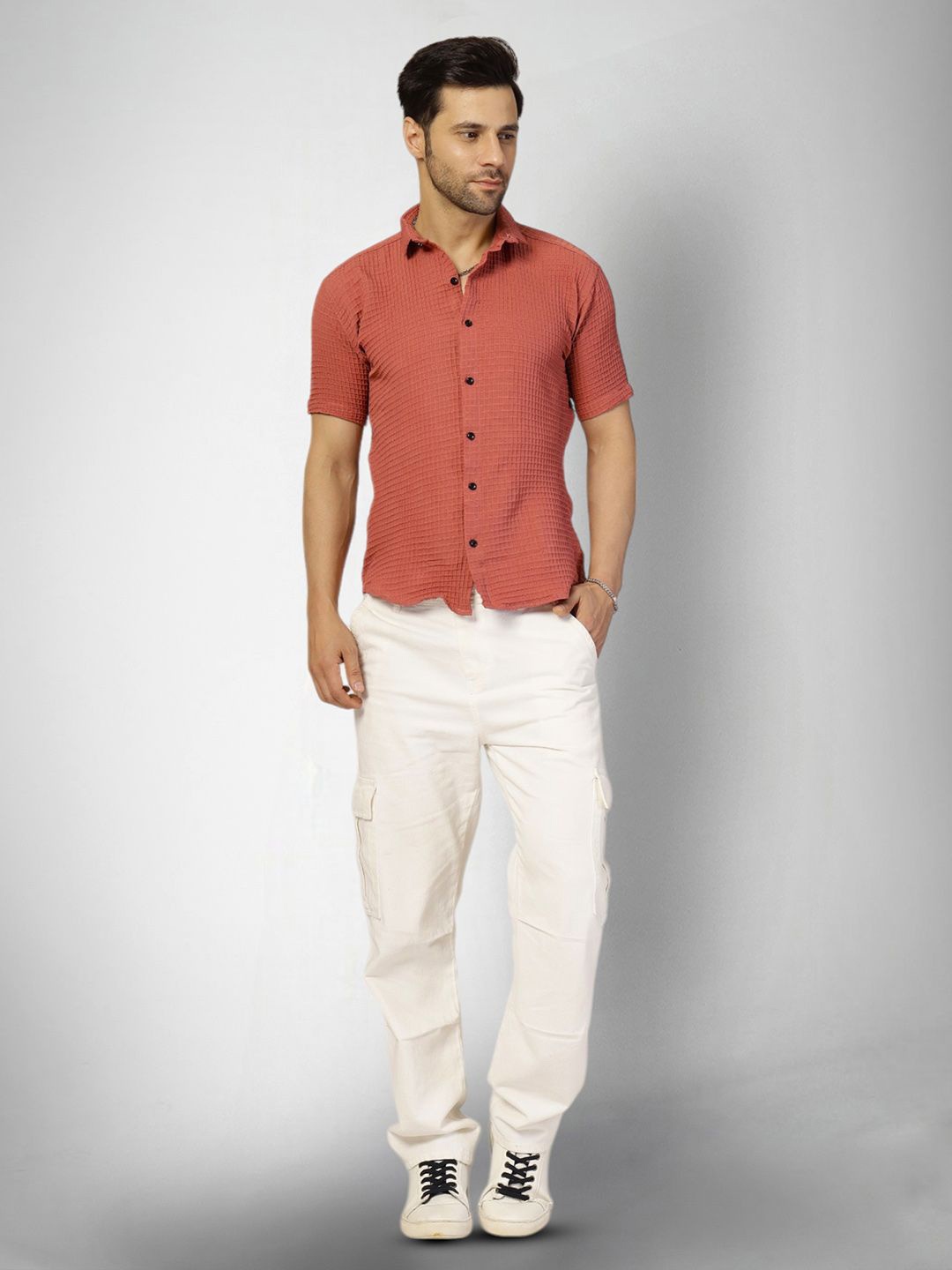 

Moda Rapido Men Original Opaque Casual Shirt, Pink