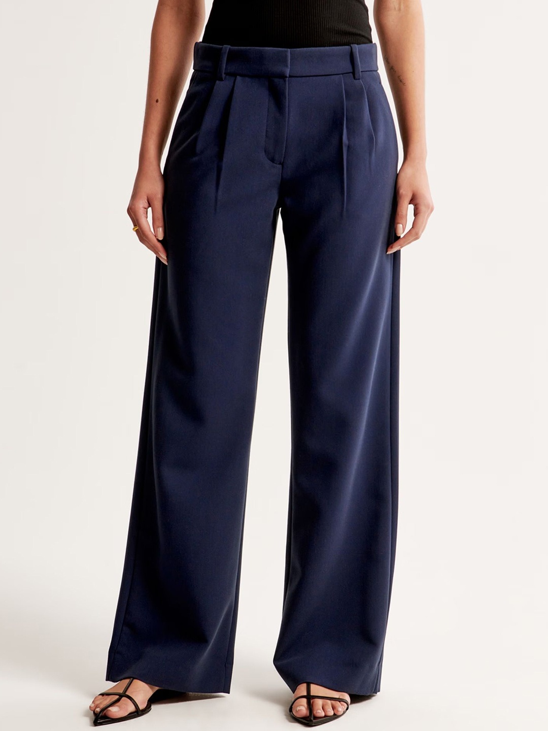 

Chemistry Women High-Rise Wide Leg Trousers, Navy blue
