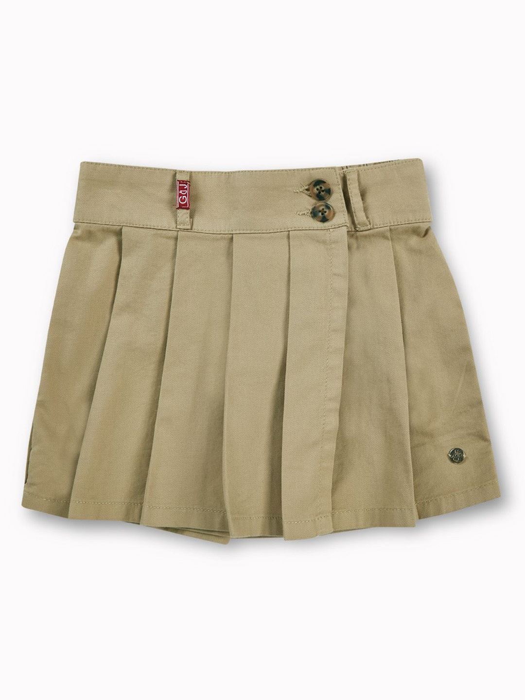 

Gini and Jony Girls Pure Cotton Elasticated Mini Skort, Khaki