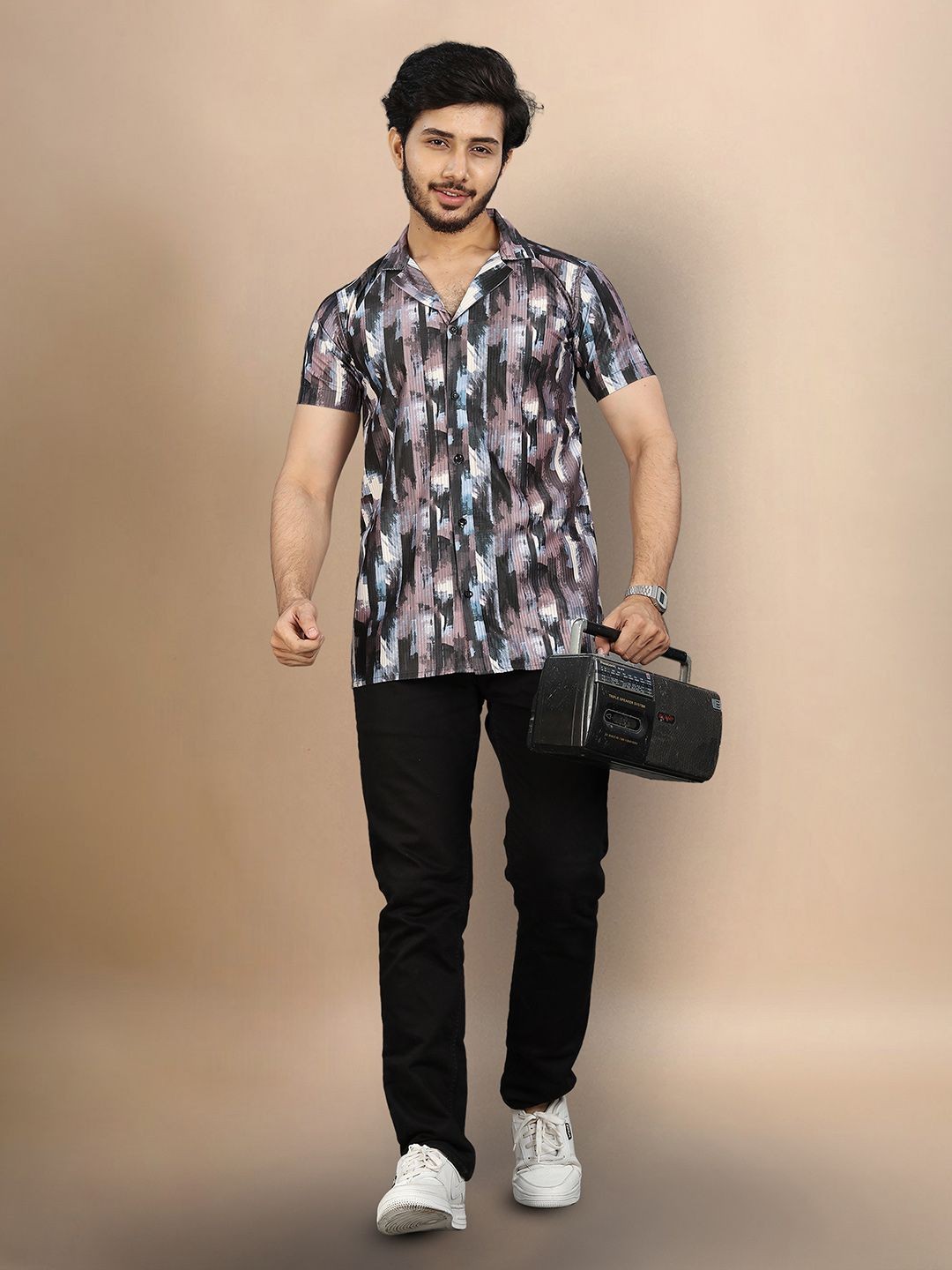 

Moda Rapido Men Original Opaque Printed Casual Shirt, Multi