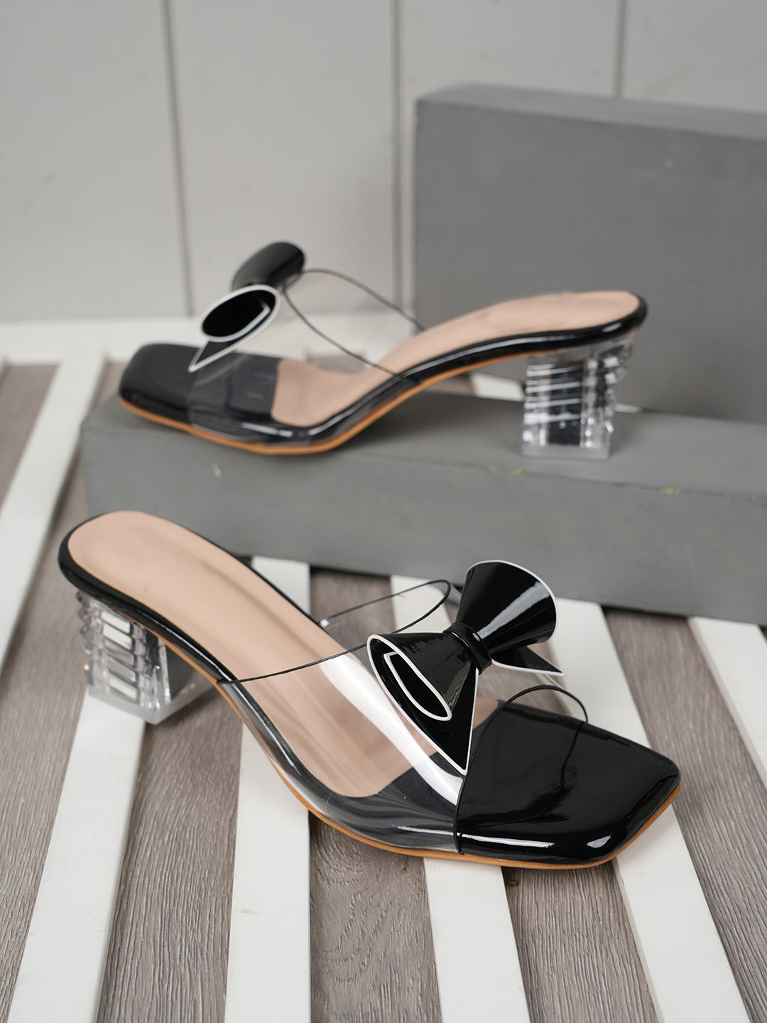 

Style Shoes Embellished Block Sandals, Black