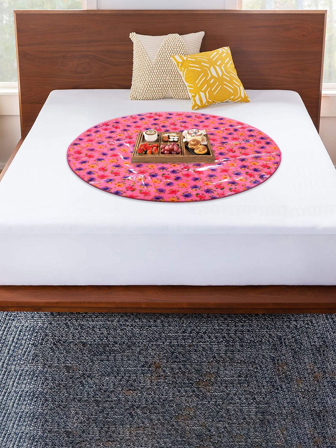 

Kuber Industries Pink Polyester Water Resistant Mattress Protector