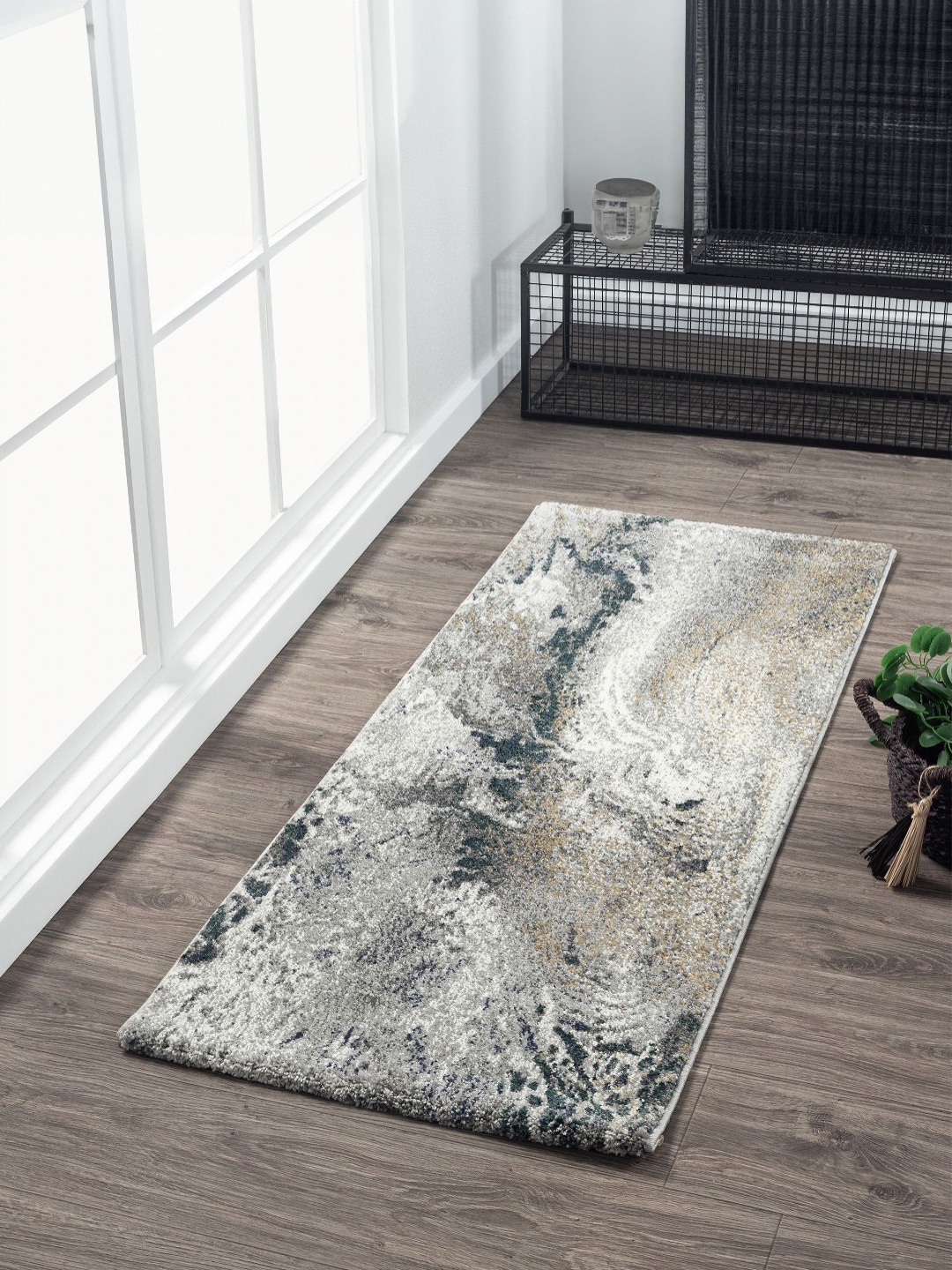

OBSESSIONS Grey & Beige Printed FloorRunners