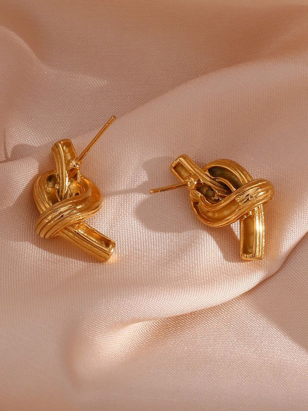 

KRYSTALZ Dainty Stainless Steel Gold-Plated Contemporary Shaped Studs