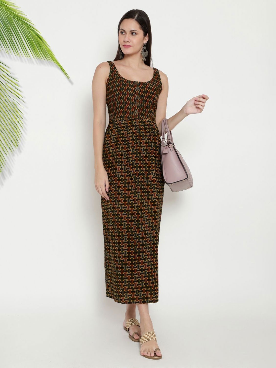 

PALASH Floral Print Fit & Flare Dress, Black