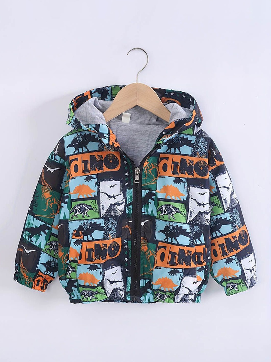 

Xsole Boys Polyester Crop Padded Jacket with Patchwork, Black