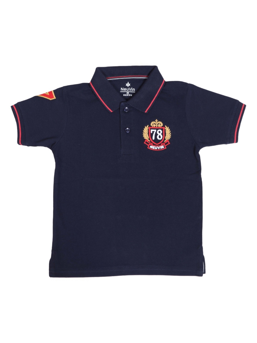 

NeuVin Boys Polo Collar Applique T-shirt, Navy blue
