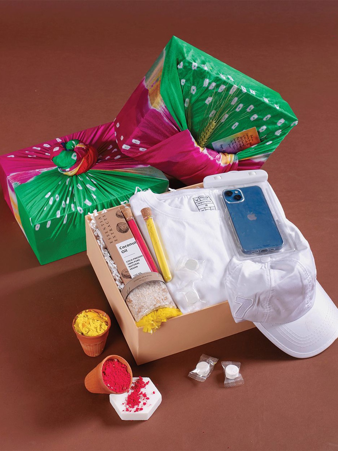 

The Knot Company 11-Pcs Holi Care Kit Festive Assorted Gift Hamper, White