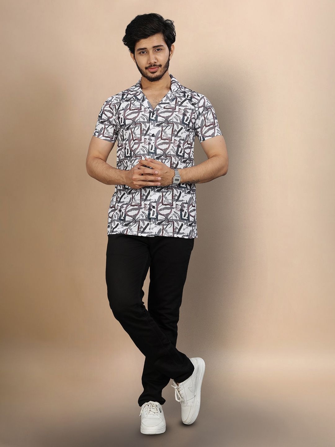 

Moda Rapido Men Original Opaque Printed Casual Shirt, Multi