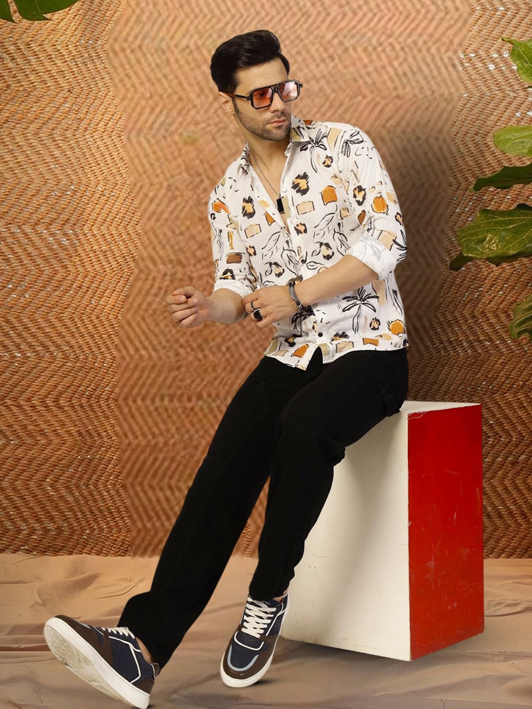 

Moda Rapido Men Original Opaque Printed Casual Shirt, Multi