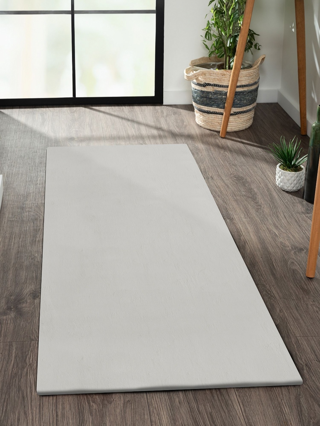 

Obsessions Grey Non Slip Backing Bedside Runner, Silver