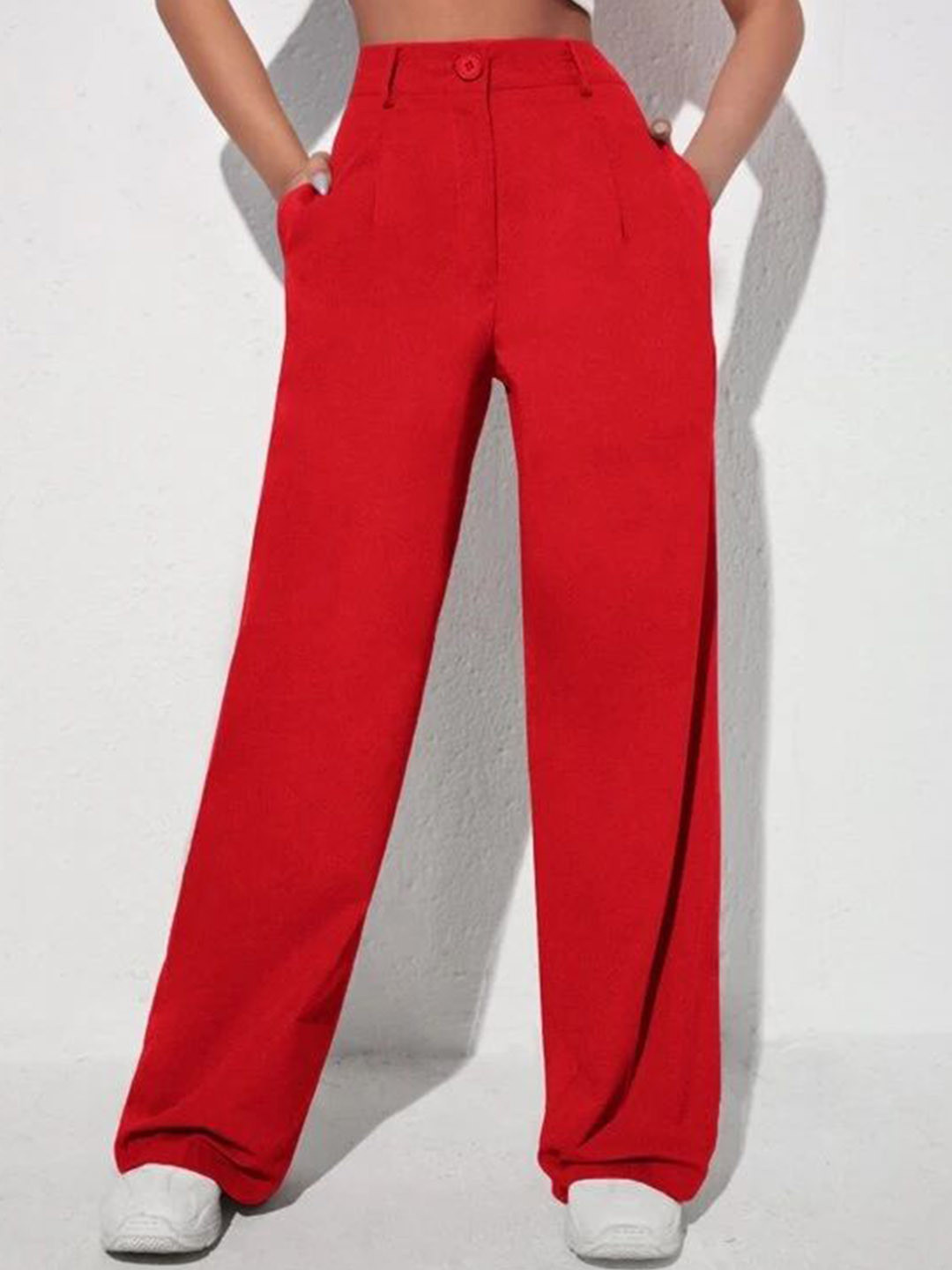 

Chemistry Women High-Rise Wide Leg Trousers, Red