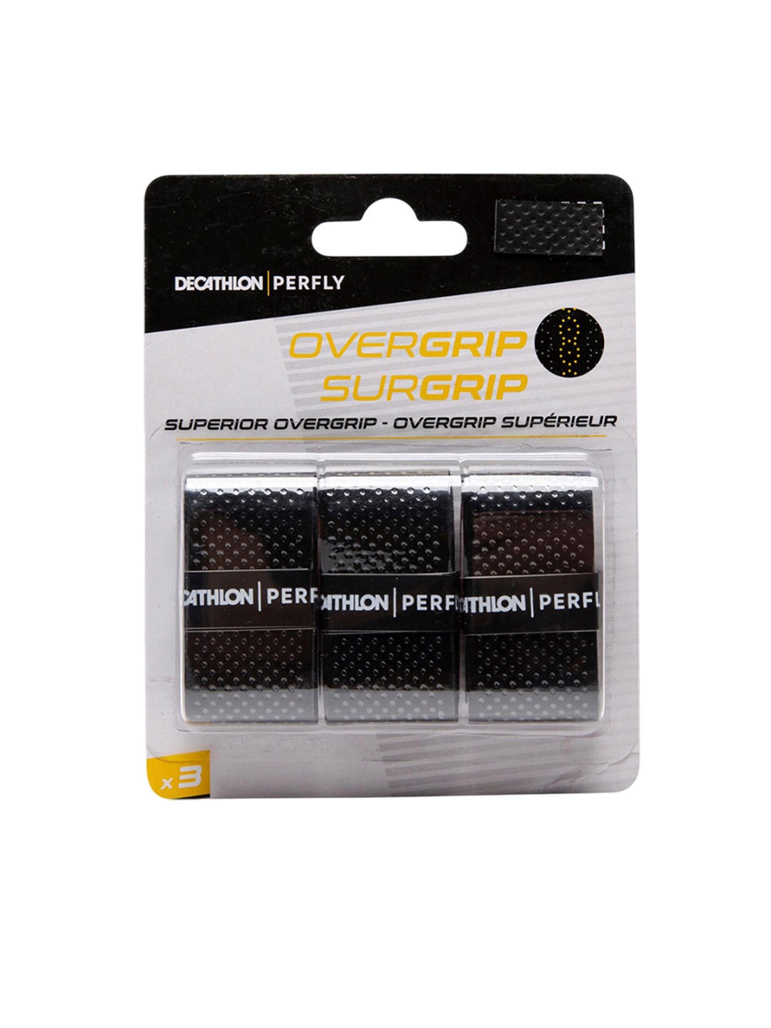 

PERFLY By Decathlon 3Pc Badminton Superior Overgrip, Black