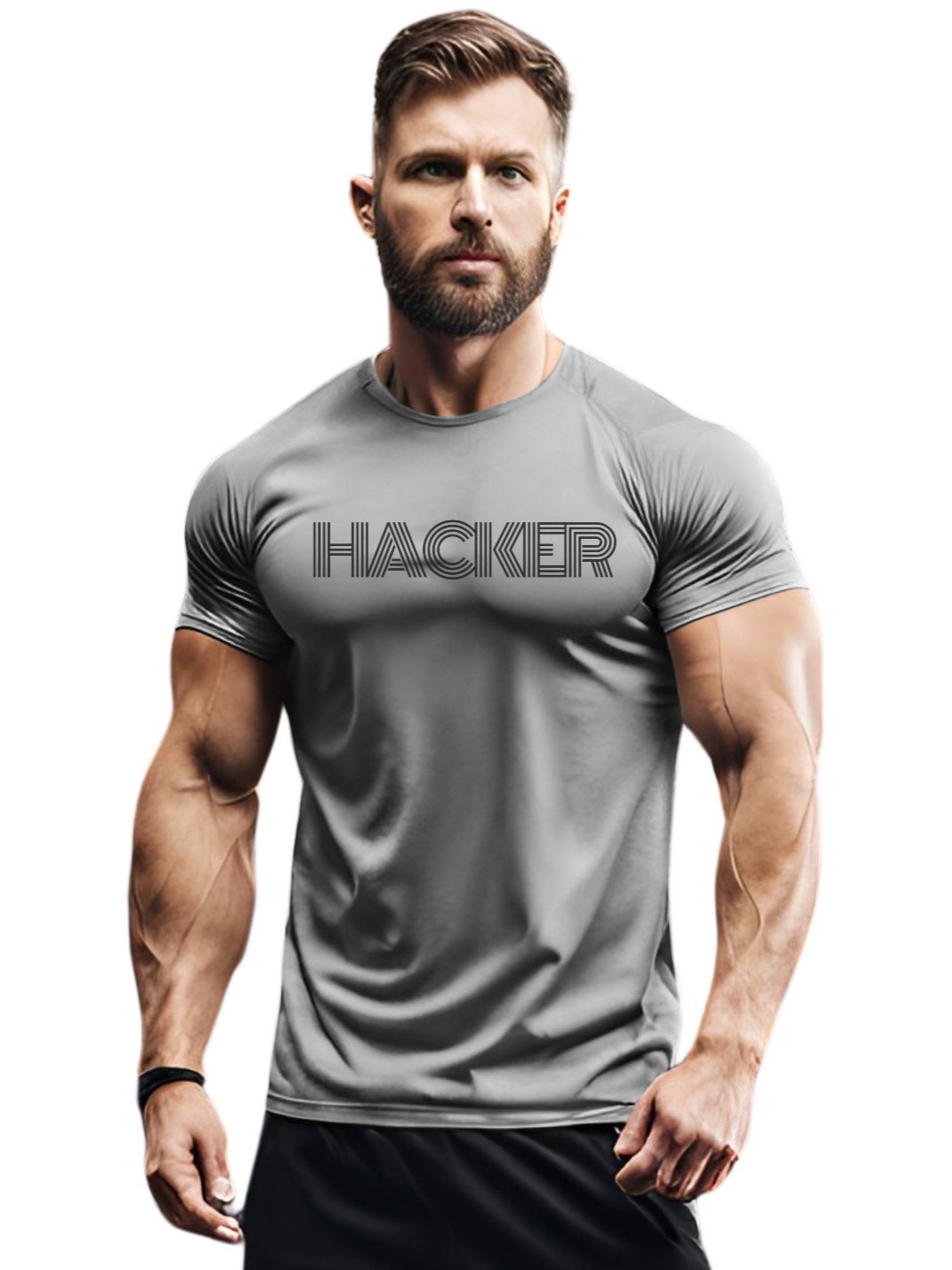 

3Colors Men Moisture Wicking Pockets T-shirt, Grey