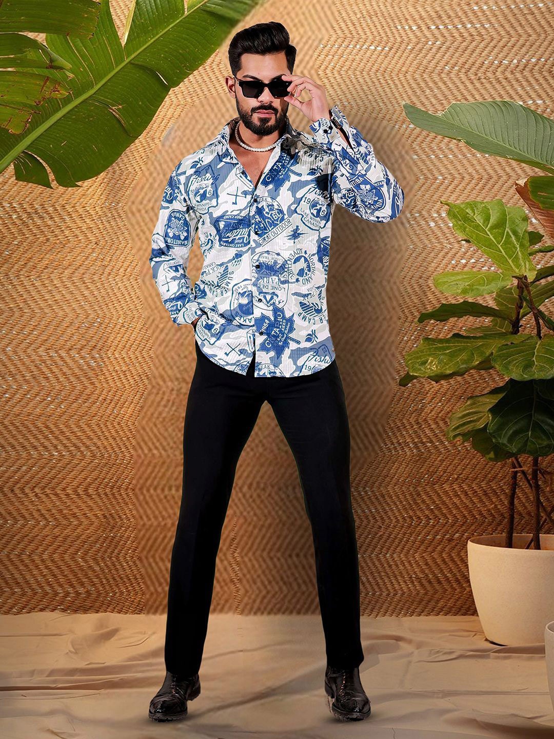 

Moda Rapido Men Original Opaque Printed Casual Shirt, Multi