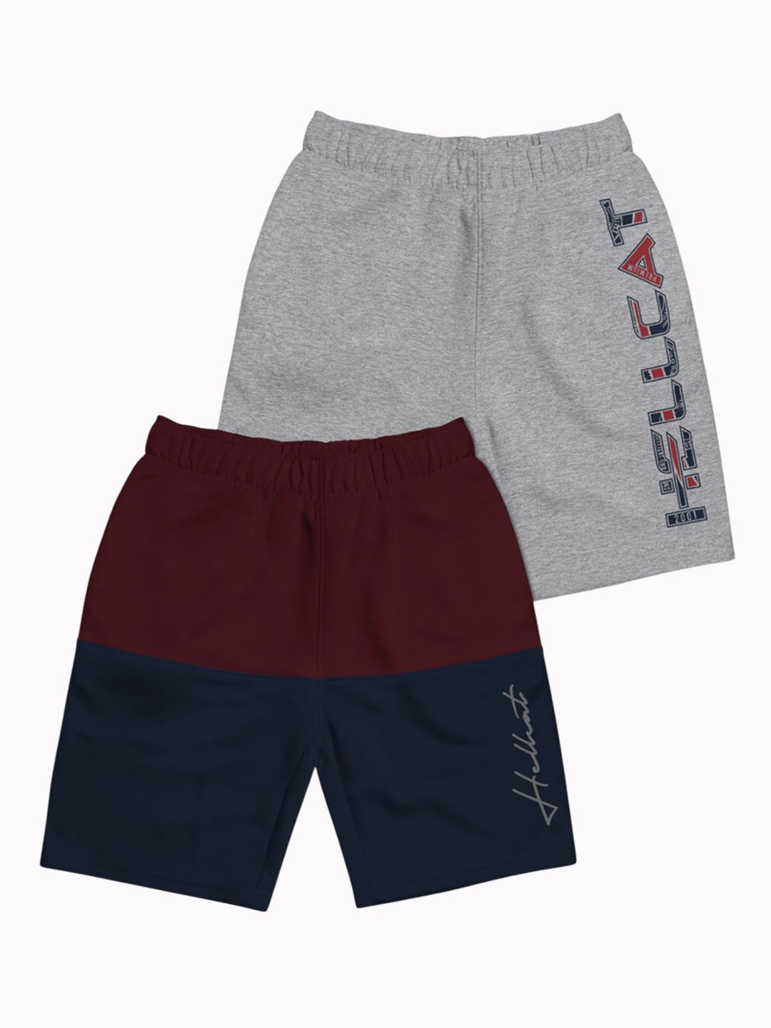 

HELLCAT Boys Typography Printed Shorts, Maroon