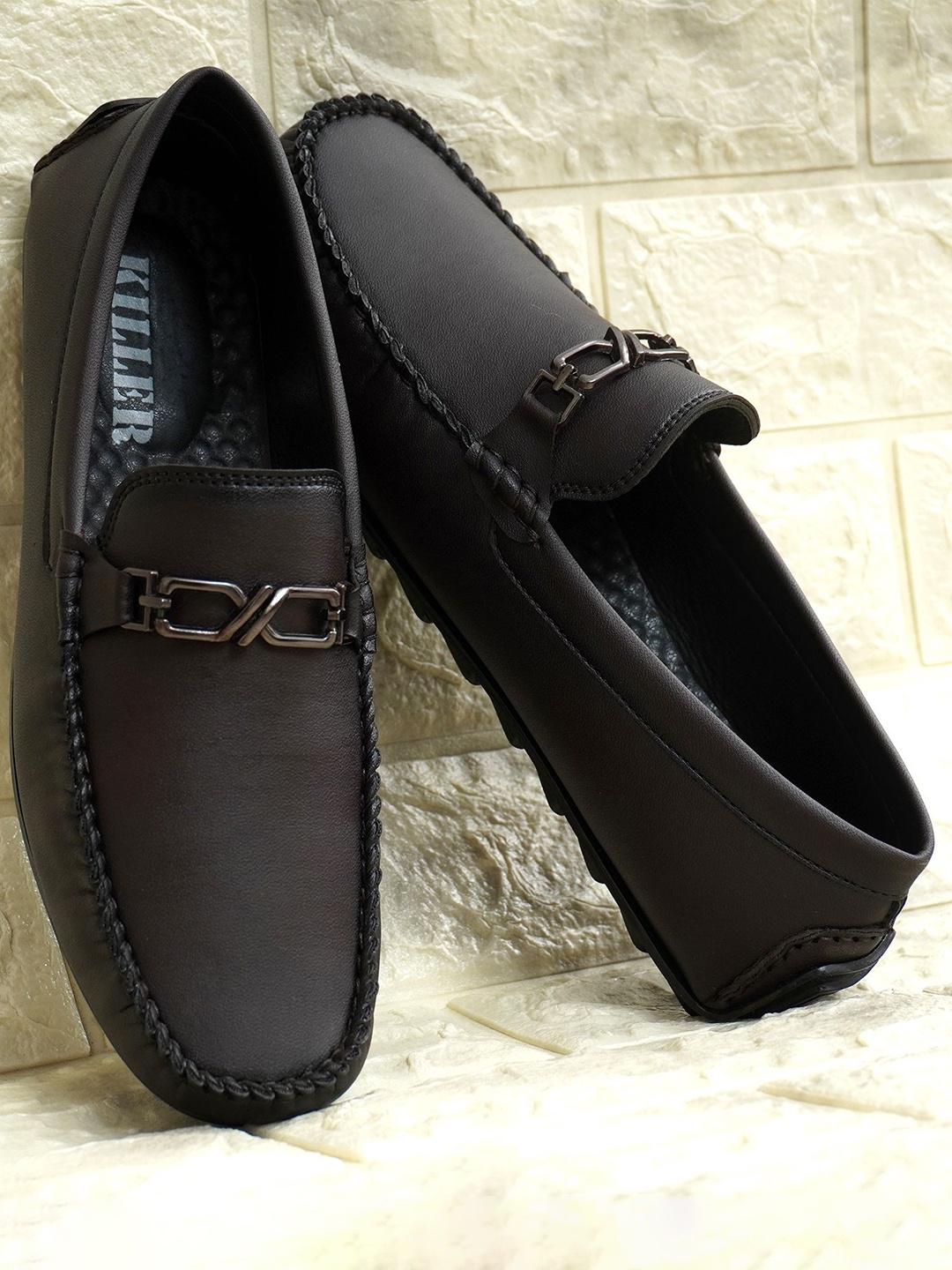 

Killer Men Textured Loafers, Brown