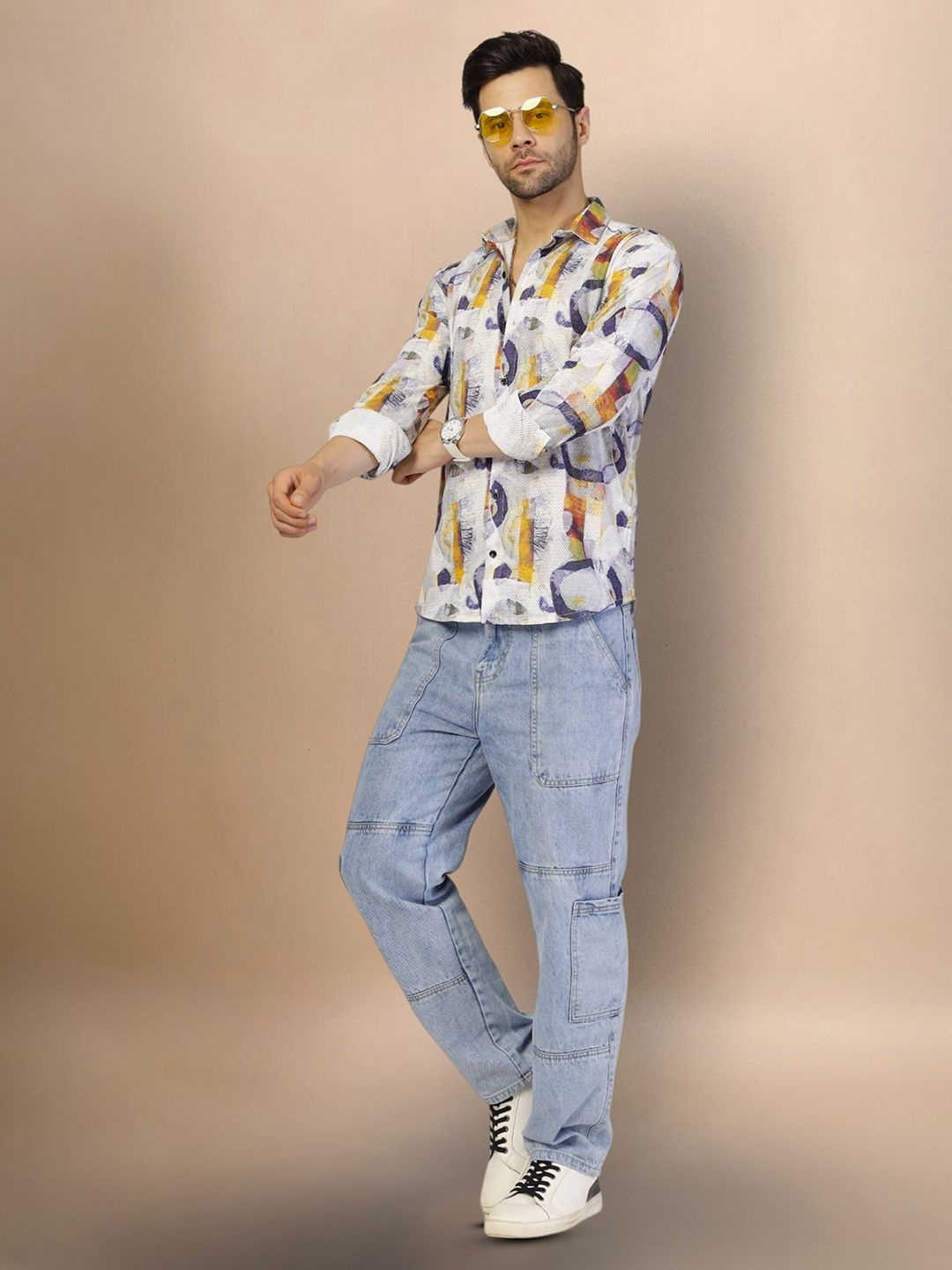 

Moda Rapido Men Original Opaque Printed Casual Shirt, Multi