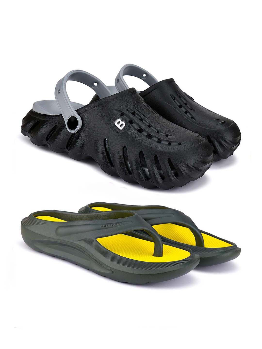 

BERSACHE Men Clogs, Black
