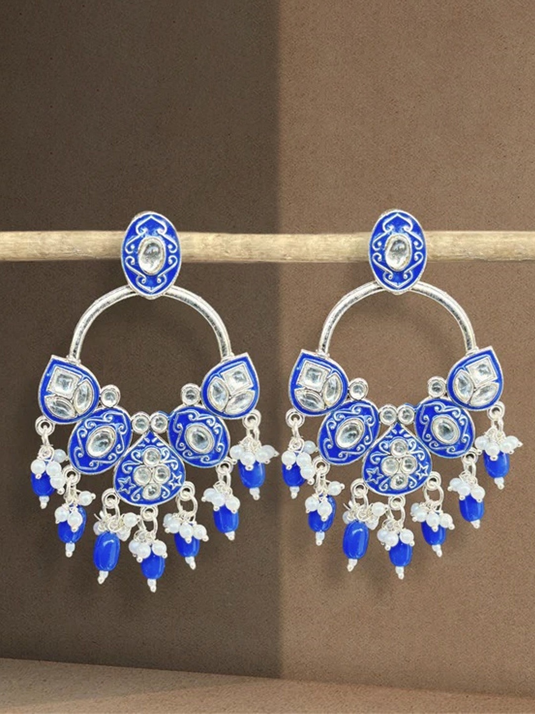 

TANLOOMS Contemporary Chandbalis Earrings, Blue