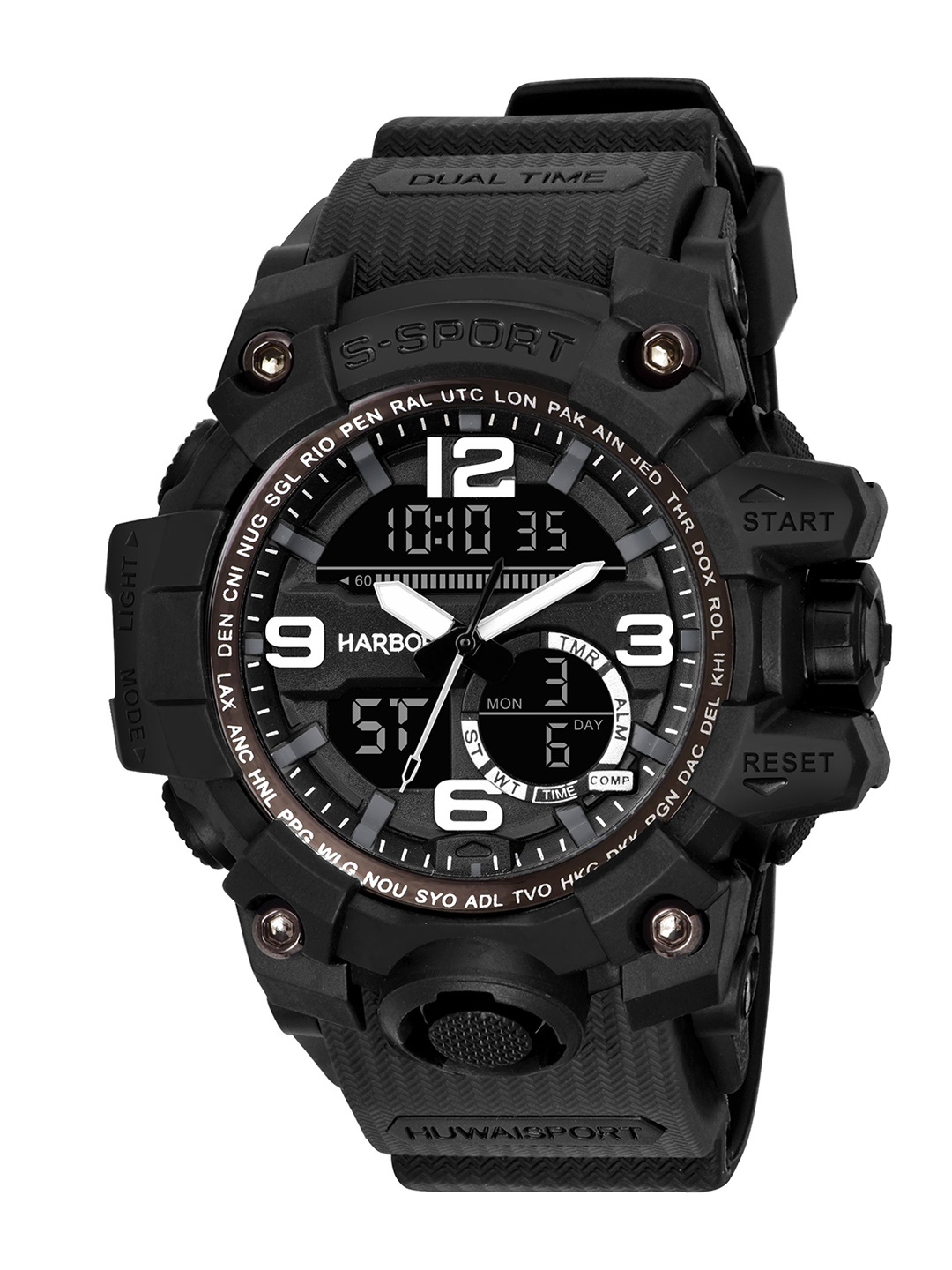 

Diaggro Men Printed Dial & Straps Analogue and Digital Watch H_9091_Black