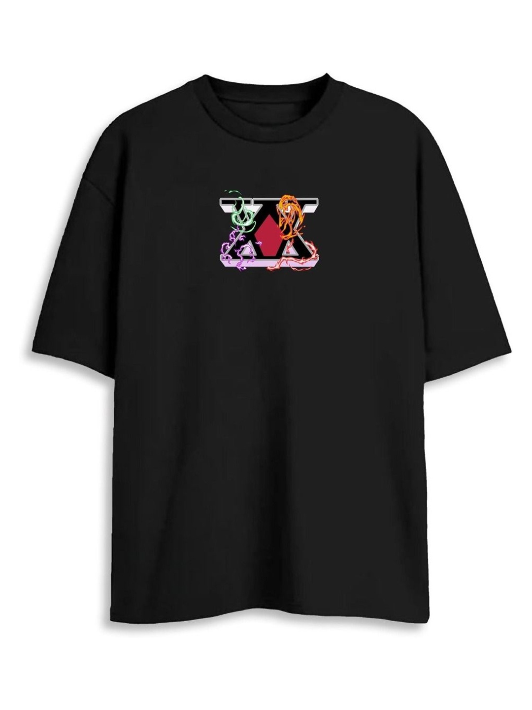 

zentik Men Printed Abzorb Applique T-shirt, Black
