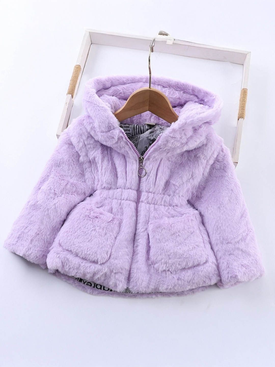 

Xsole Girls Floral Striped Polyester Crop Padded Jacket, Lavender