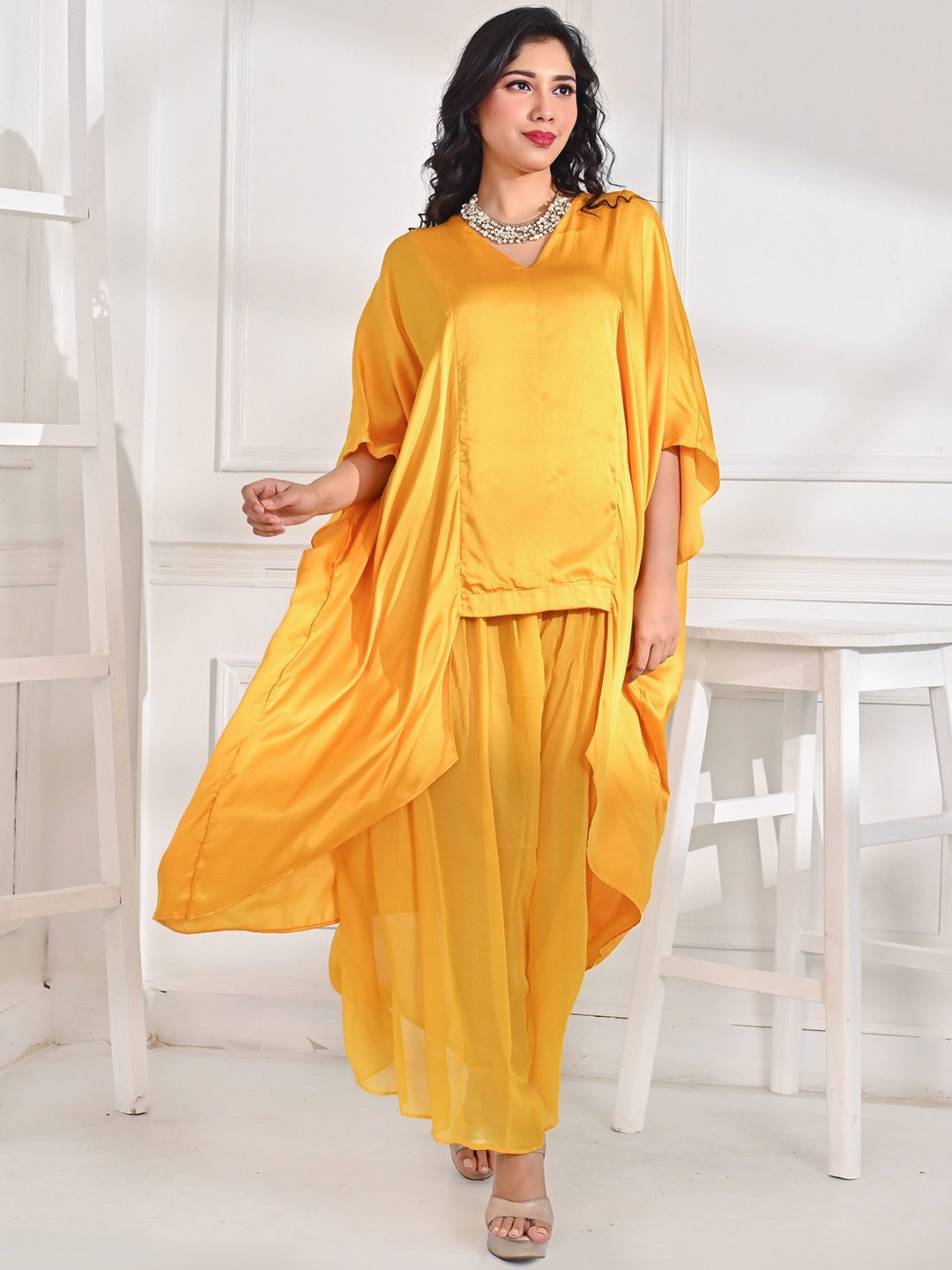 

Unityshop V-Neck Tunic With Trousers, Yellow