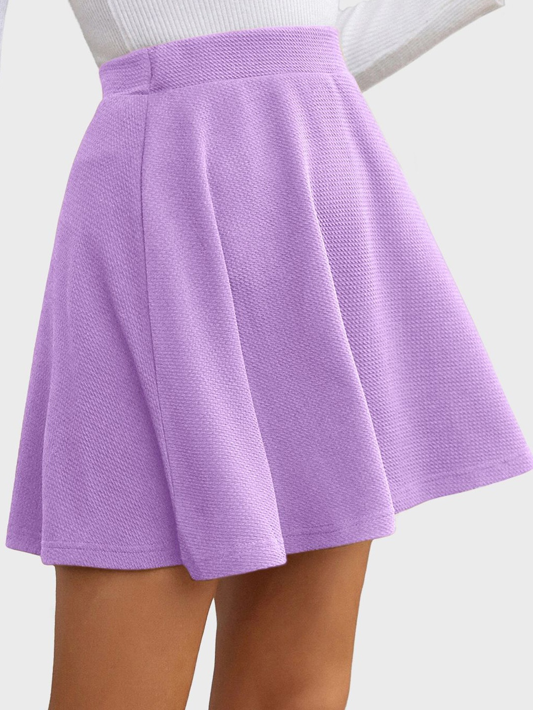 

DIMPY GARMENTS Flared Mini Skater Skirts, Purple