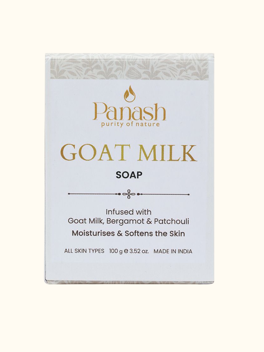 

PANASH Goat Milk Soap Infused Bergamot & Patchouli - 100 g, White