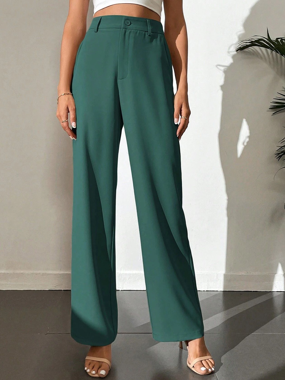 

Chemistry Women Custom High-Rise Trousers, Green