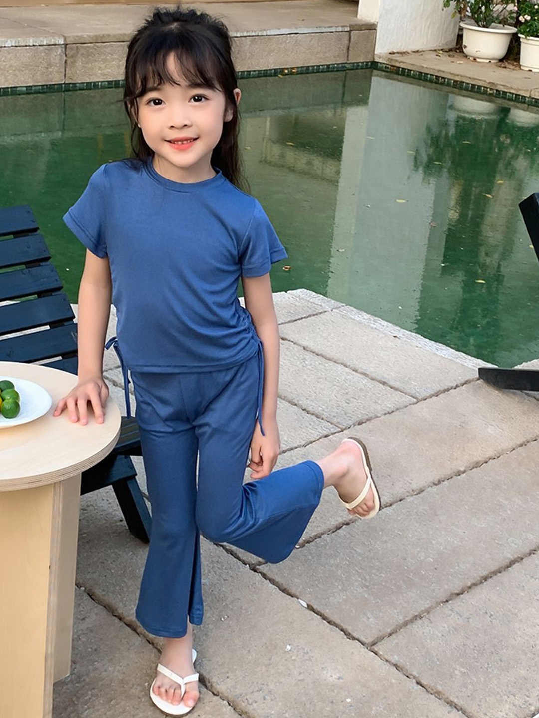 

YK Girls Top With Trousers, Blue