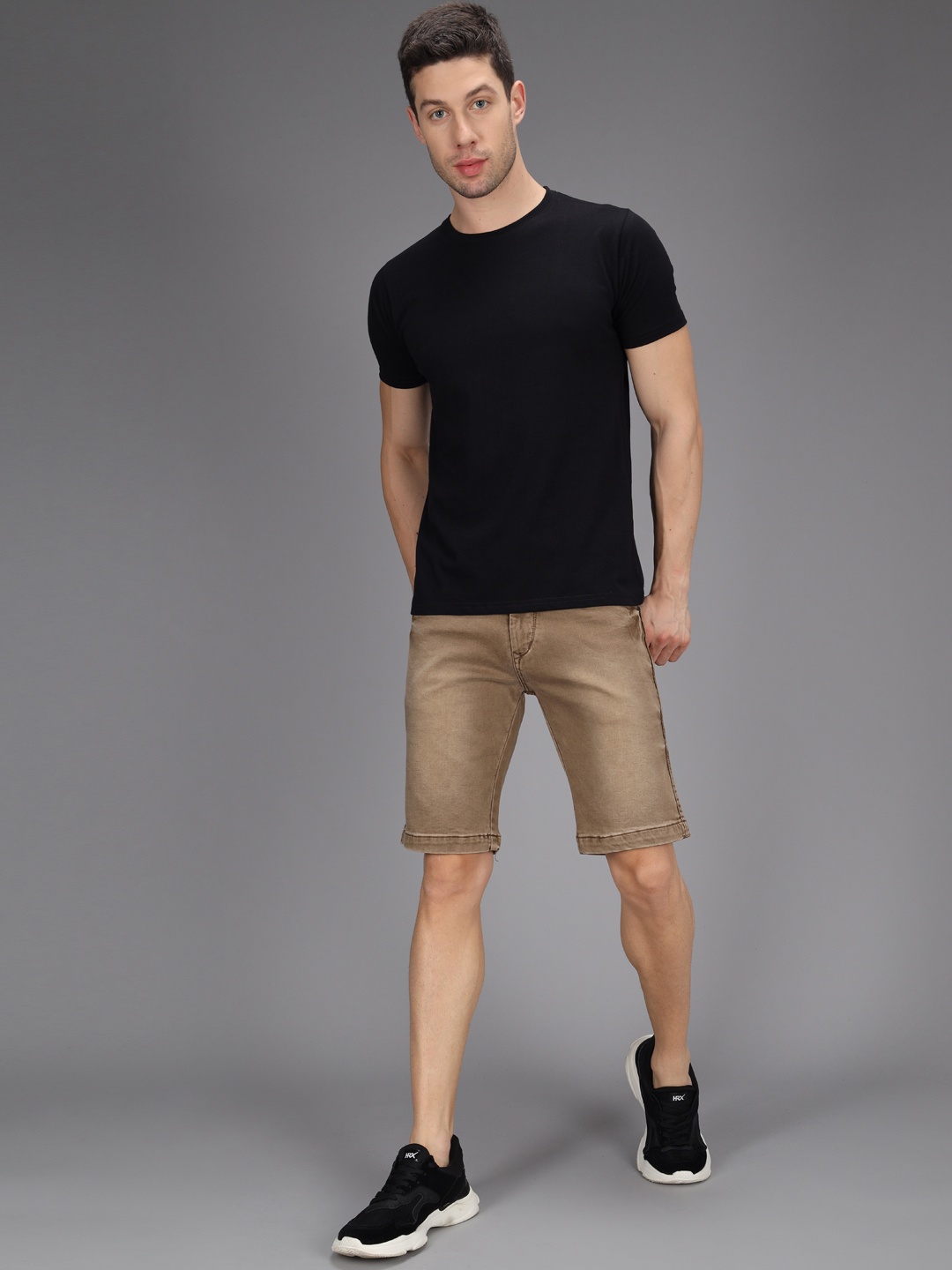 

SEPHANI Men Denim Outdoor Denim Shorts, Brown
