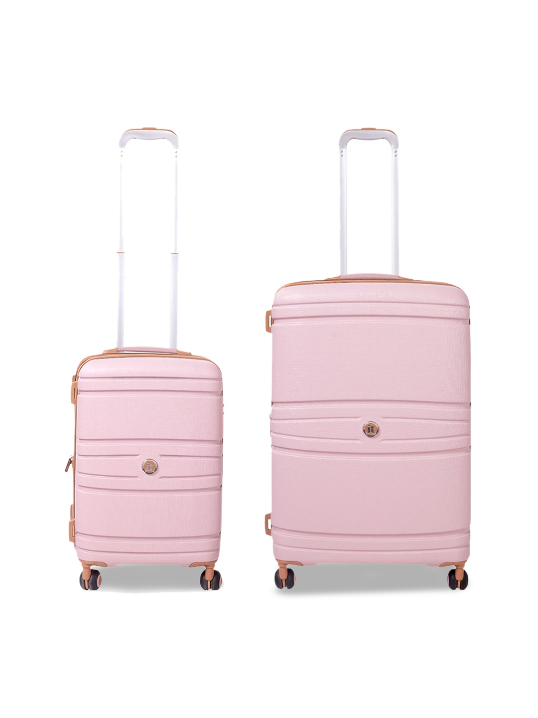 

it luggage Quintessential Set Of 2 Textured Hard-Sided Trolley, Pink