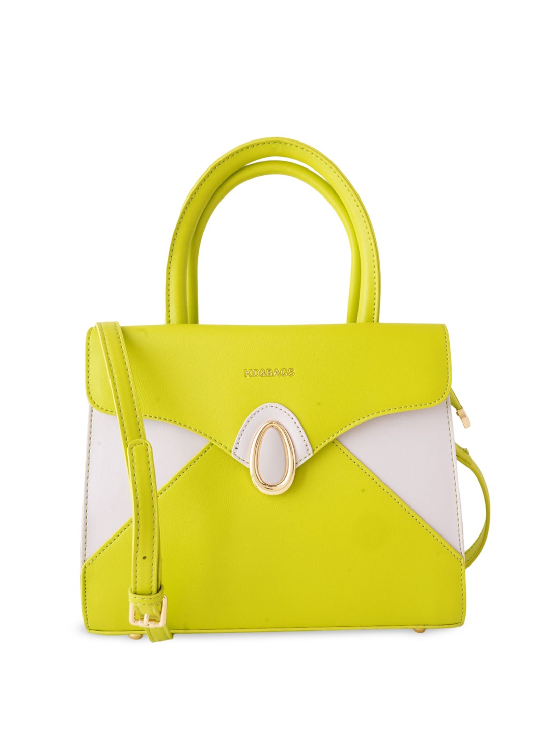 

Flingo PU Oversized Structured Handheld Bag, Lime green