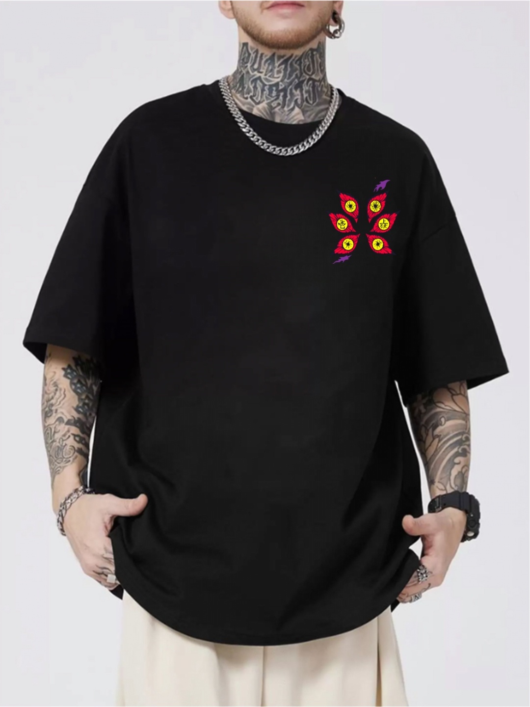 

ZEN1 FASHION Men Printed Abzorb Pockets T-shirt, Black
