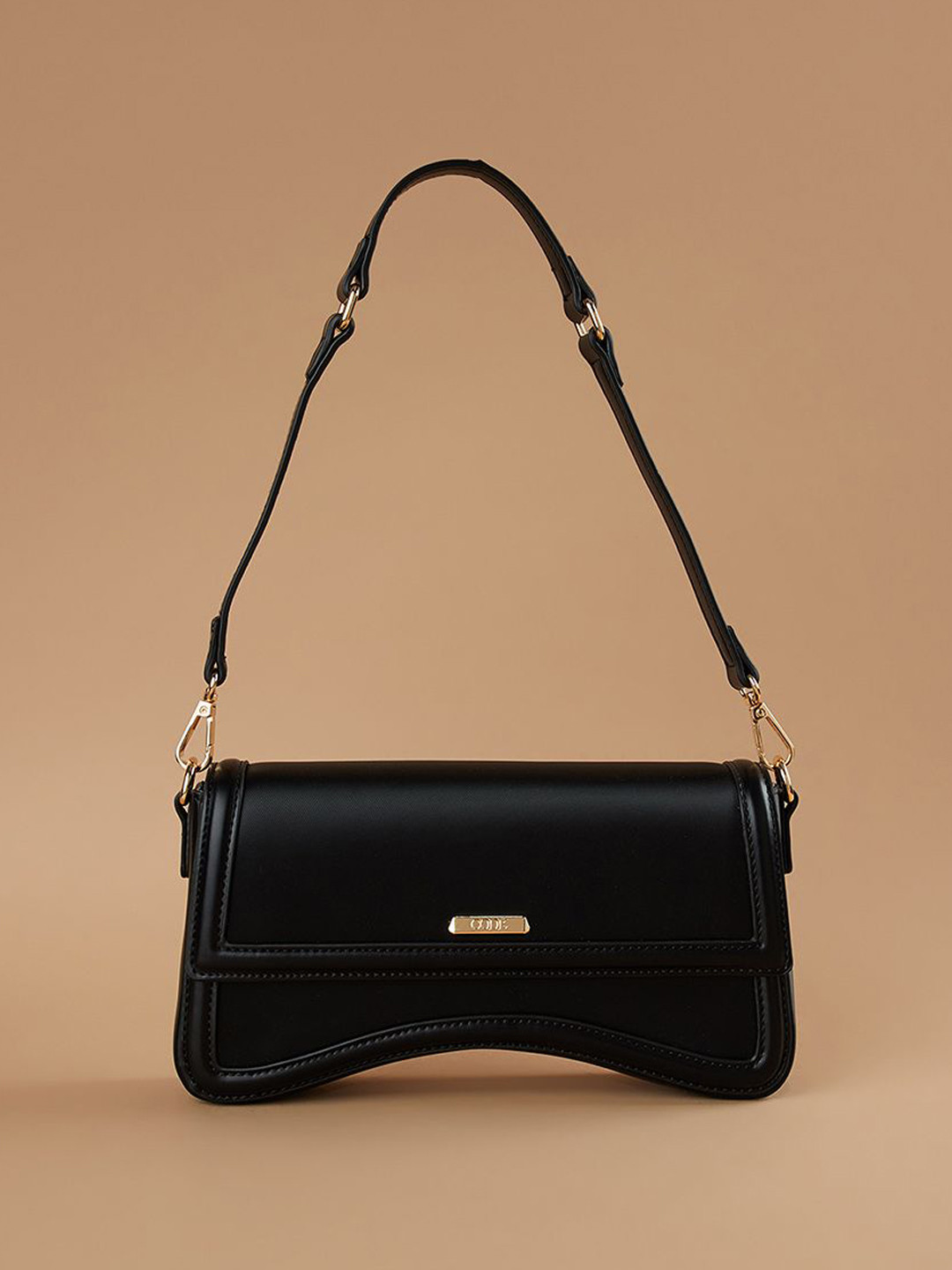 

CODE by Lifestyle PU Structured Sling Bag, Black