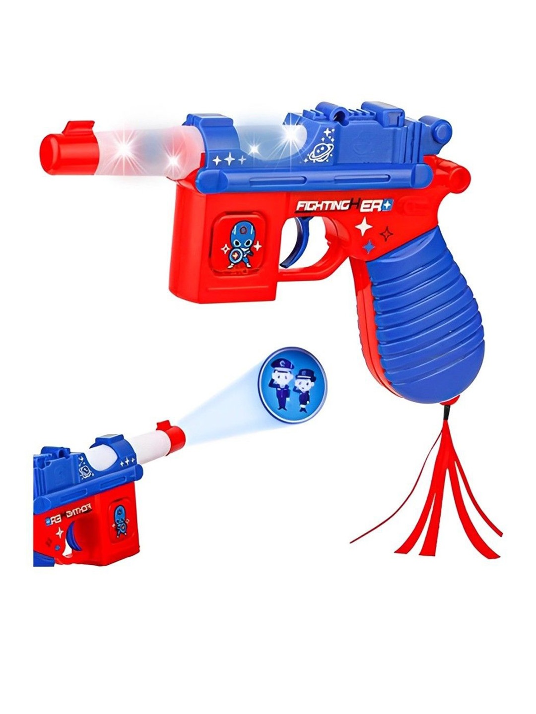 

ADKD Kids Projector Toy Gun With Realistic Sound Telescope & Light Effect, Blue