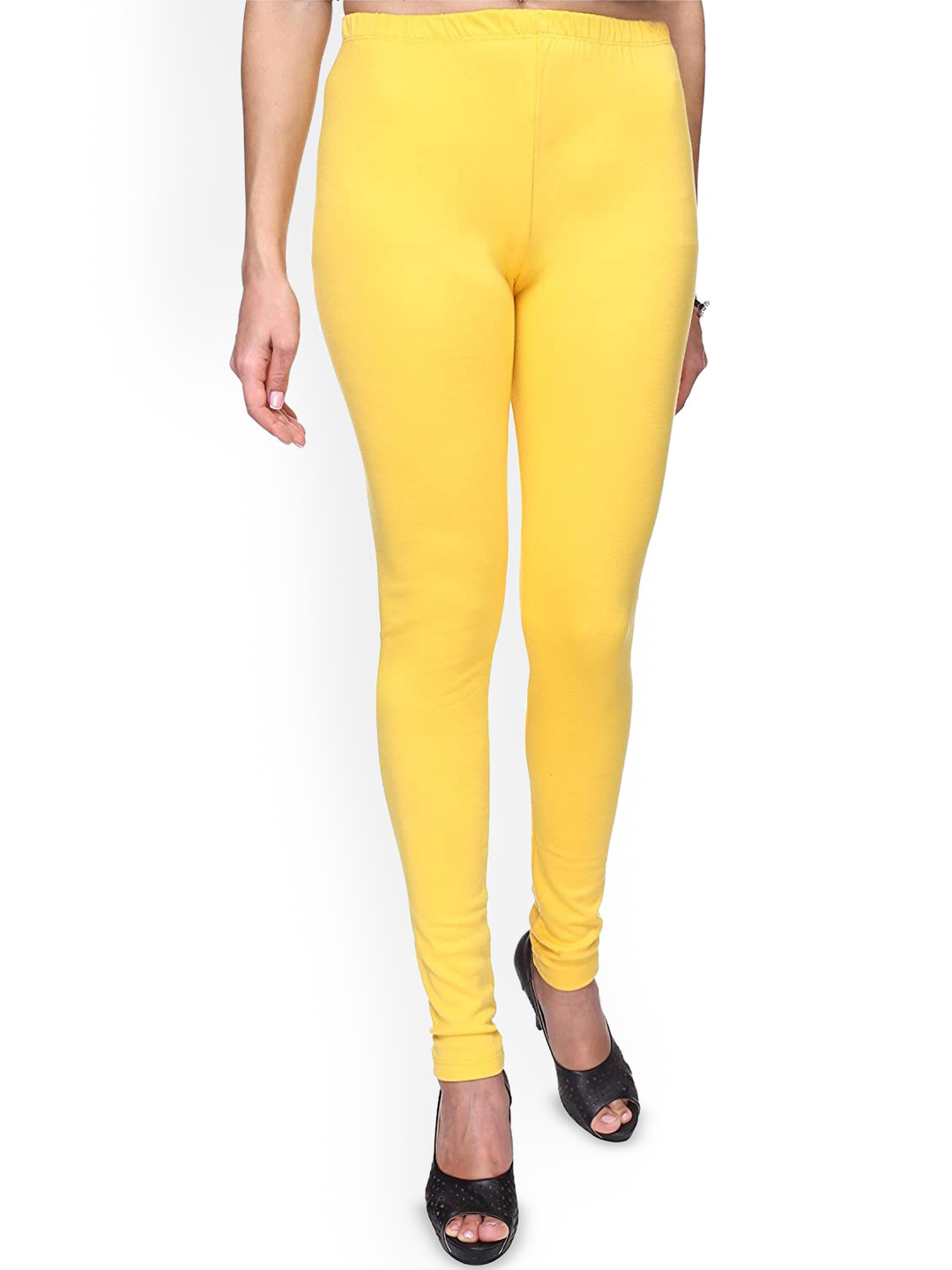 

Aadikart Slim-Fit Cotton Ankle Length Leggings, Yellow