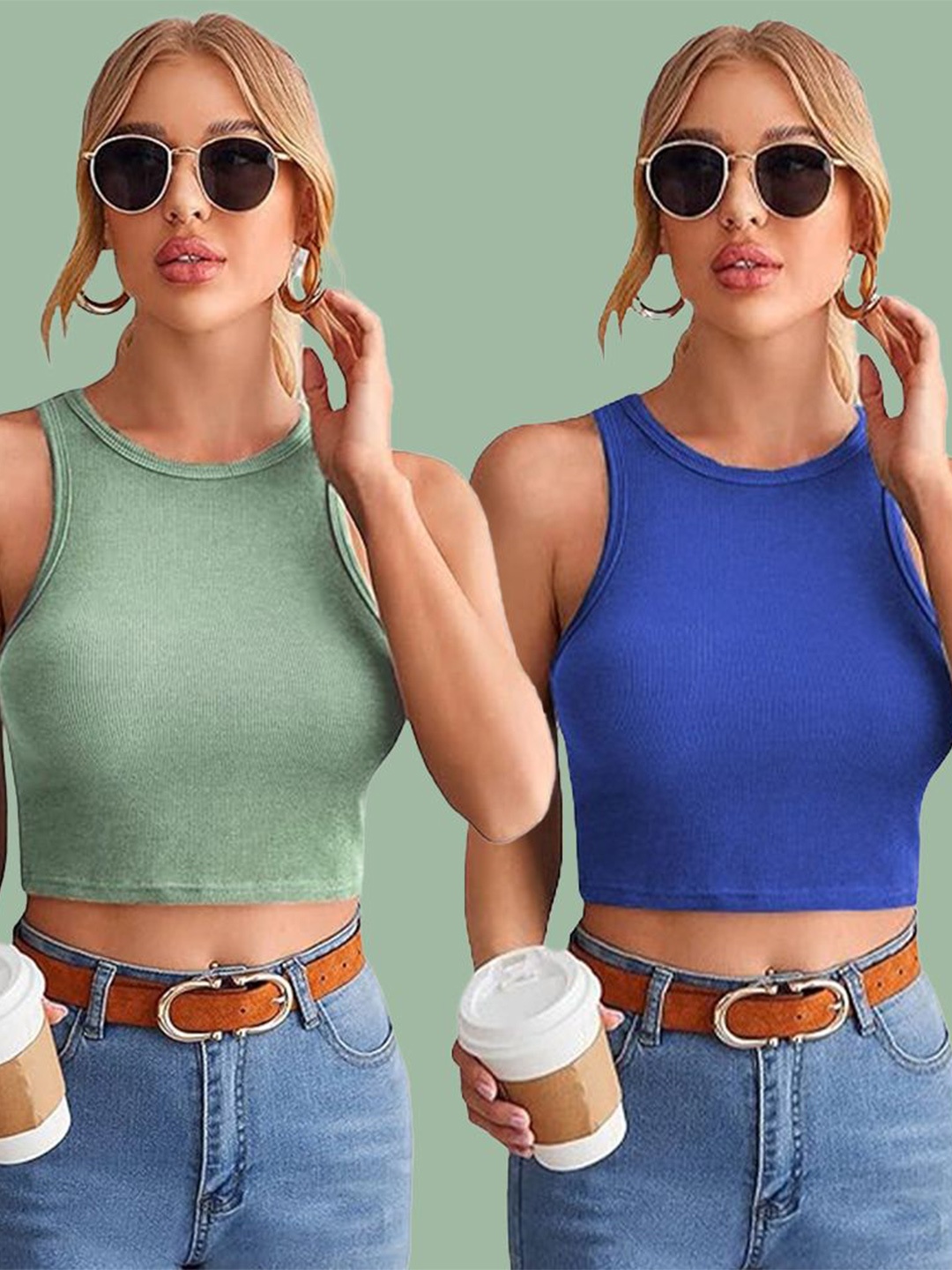

Mast & Harbour Cotton Crop Top, Multi