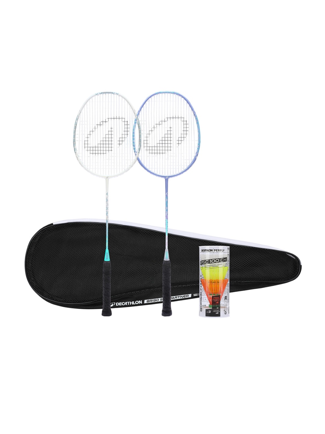 

PERFLY By Decathlon Adult Badminton Racquets Set Lite 560, White