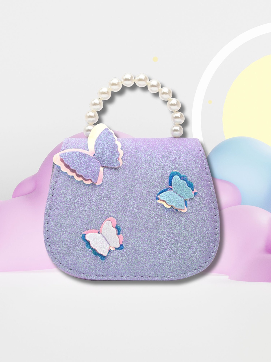 

Asthetika Kids Embellished PU Sling Bag with Applique, Purple