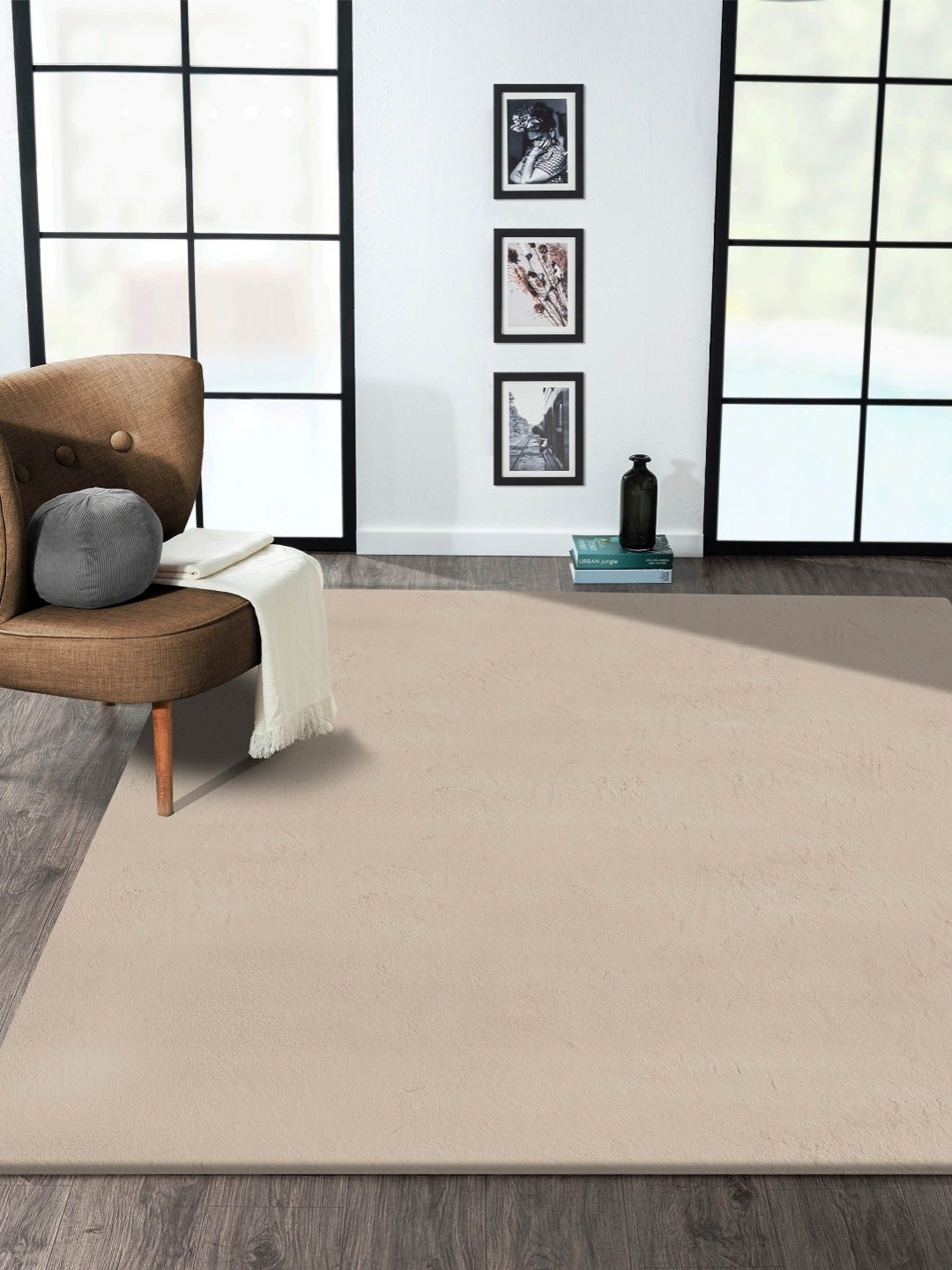 

OBSESSIONS Taupe Solid Anti-Skid Polyester Carpet