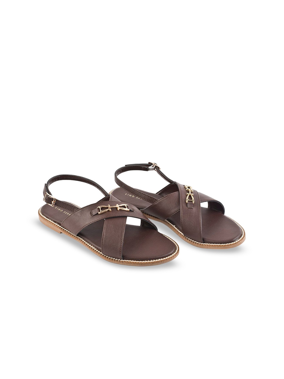 

Lino Perros Women Open Toe Flats, Brown