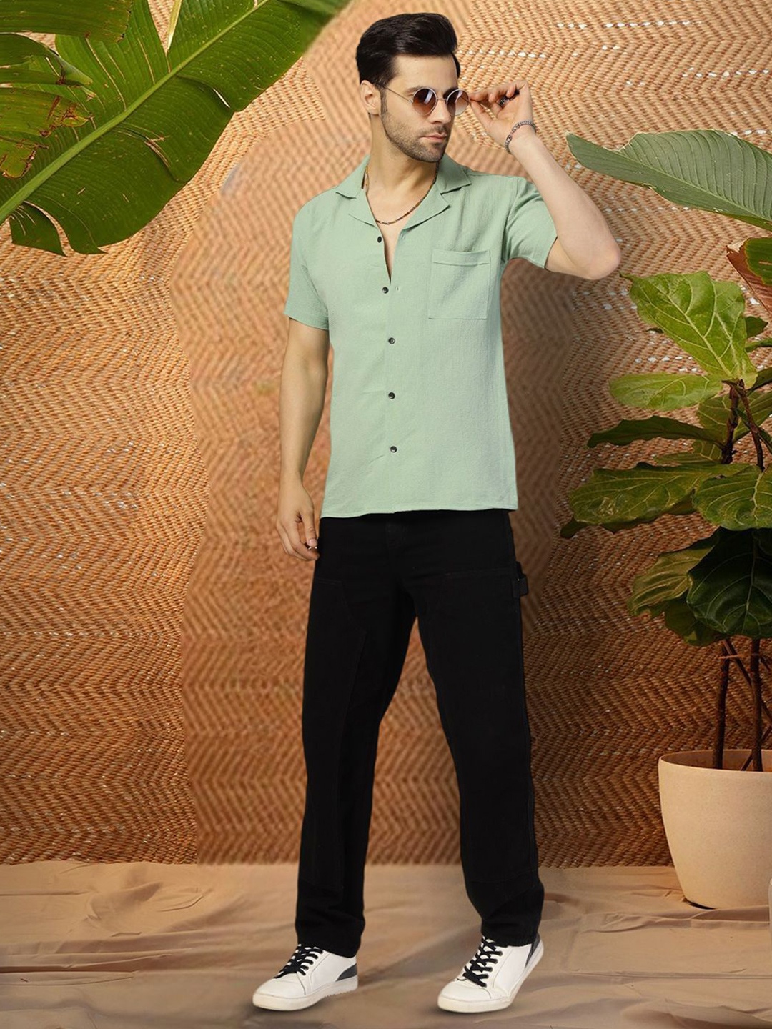 

Moda Rapido Men Original Opaque Casual Shirt, Green