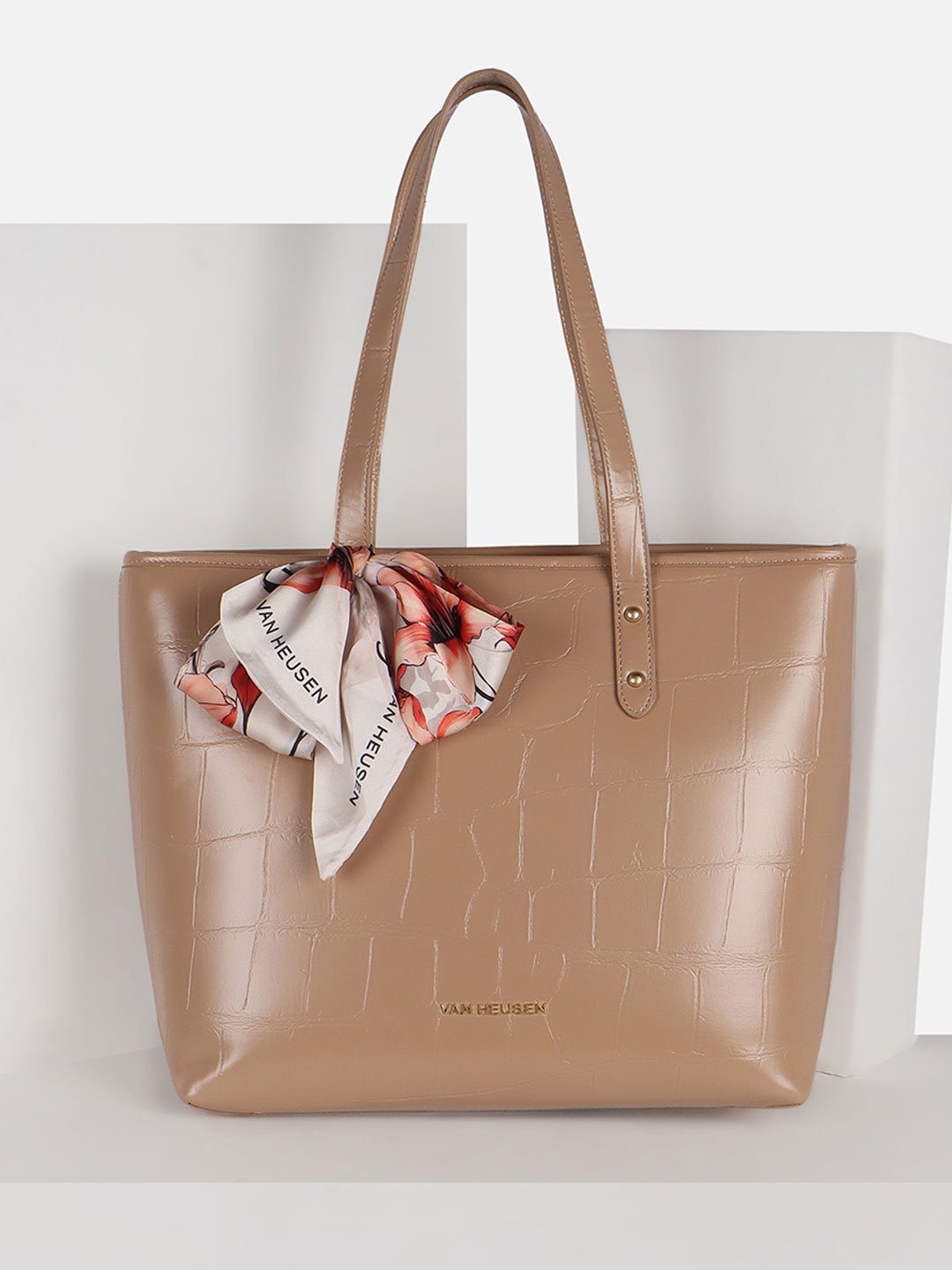 

Van Heusen Woman Printed PU Oversized Shopper Handheld Bag, Brown
