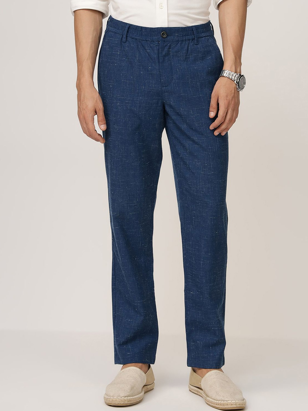 

Andamen Men Comfort Easy Wash Trousers, Navy blue