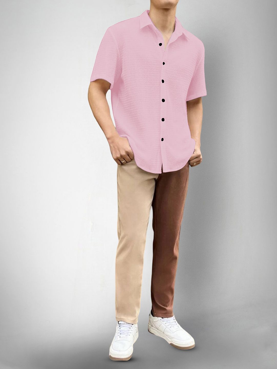 

Moda Rapido Men Original Opaque Casual Shirt, Pink