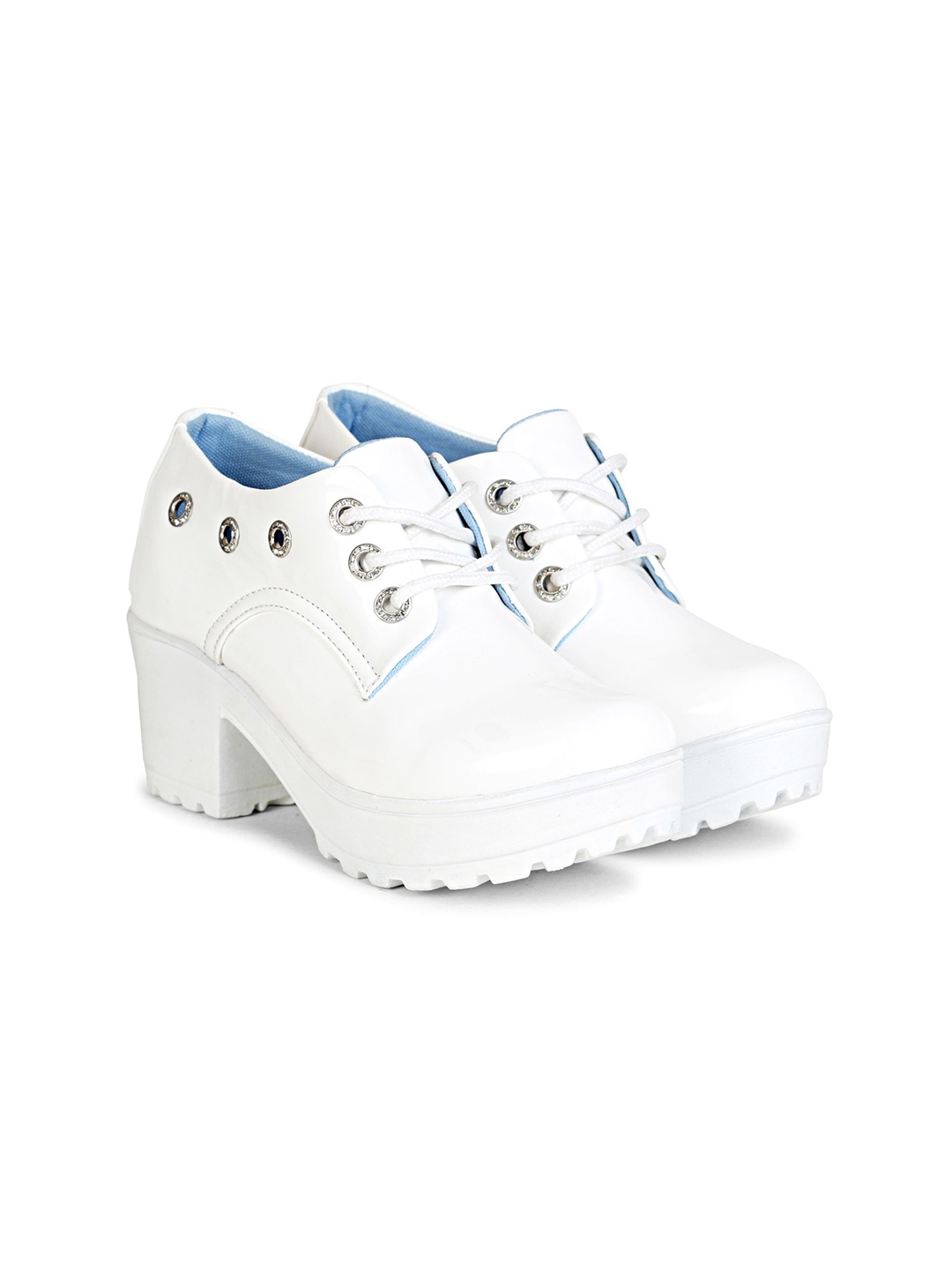 

Commander Shoes Women Casual Block-Heeled Boots, White